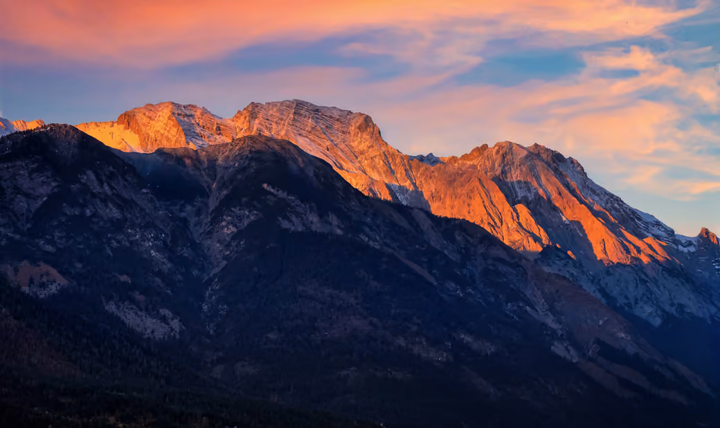 Orange sunset in the Alps - Wallpapers for Apple iPad 1 in 1024x1024 resolution