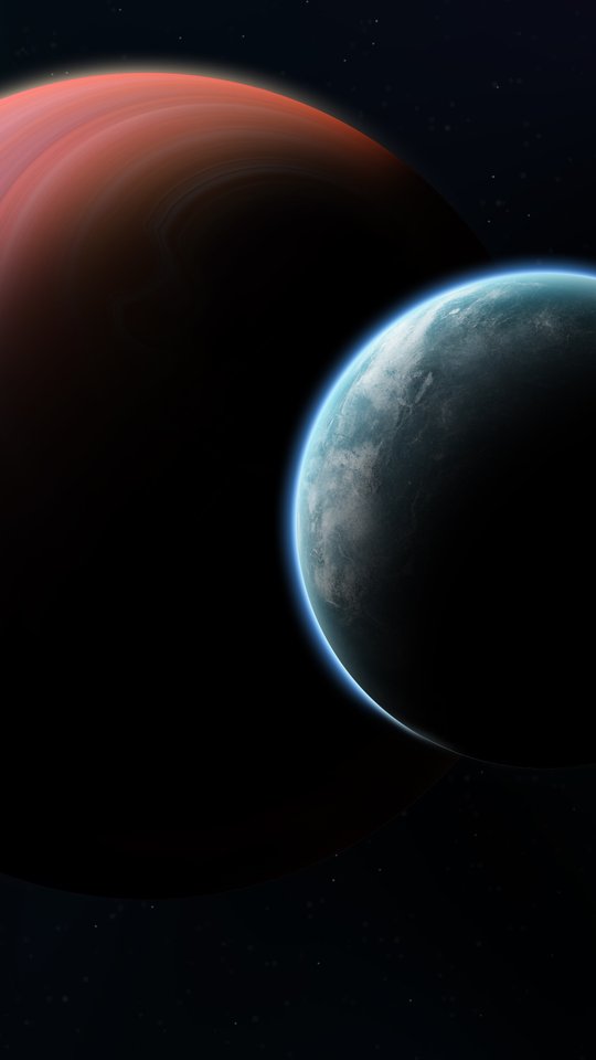 Two Extraterrestrial Planets in Orbit - Wallpapers for Samsung, HTC, Sony in 540x960 resolution