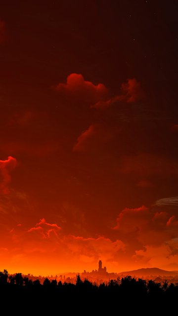 Evening in the Witcher 3 game - Wallpapers for Nokia, Samsung in 360x640 resolution