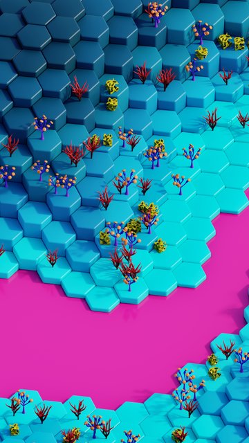 Hexagonal biome with plants - Wallpapers for Nokia, Samsung in 360x640 resolution