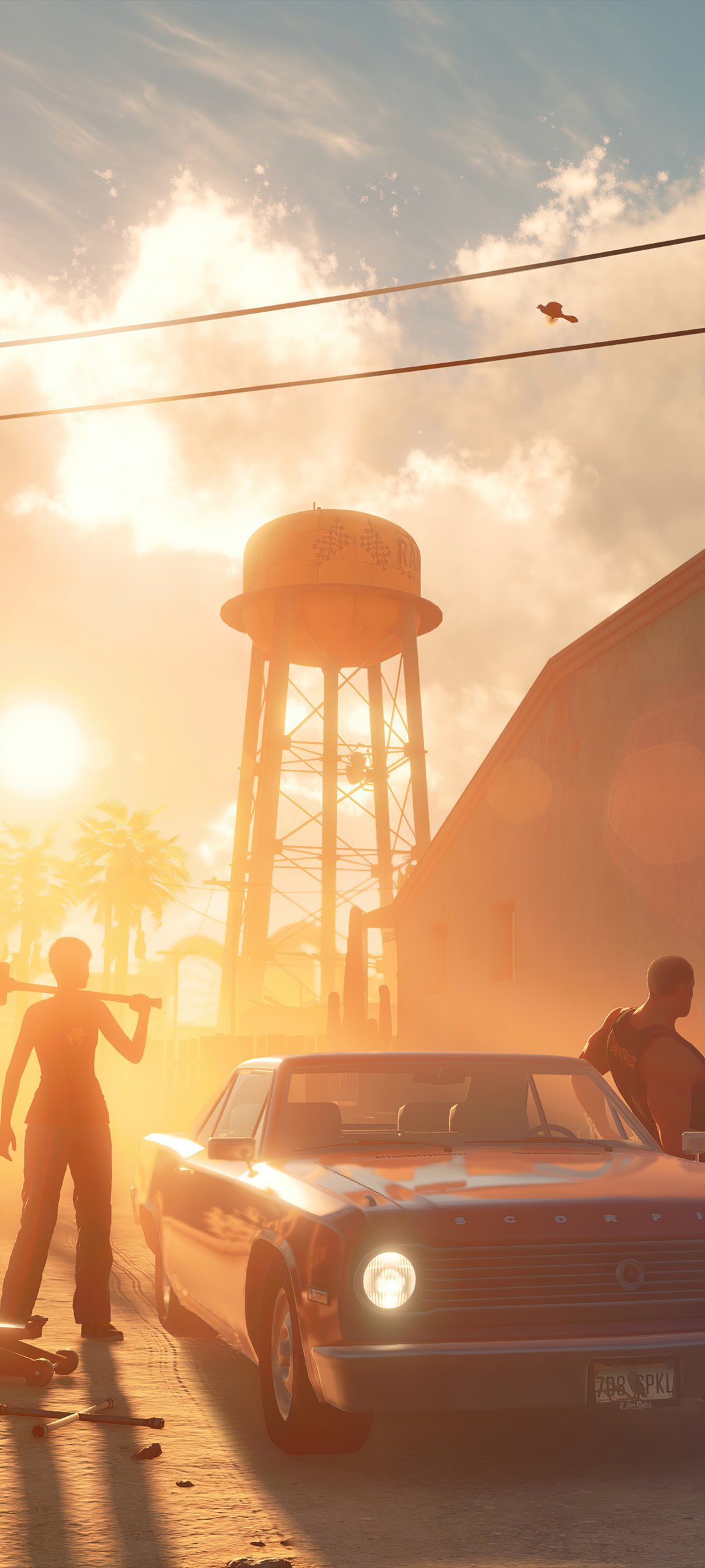 Saints Row at Sunset - Wallpapers for Samsung Galaxy M55, POCO M4/X4/X5, Xiaomi Redmi 12/13/Note 13/Note 14/Note 14S in 1080x2400 resolution