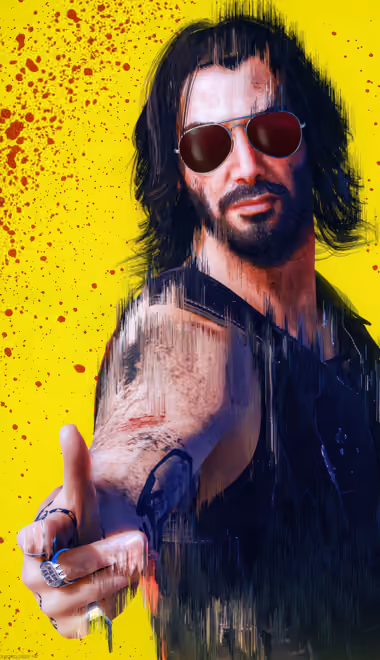 Sunglasses Wallpapers for iPhone Air (1260x2736): Johnny Silverhand, Cyberpunk 2077, man, tattoos