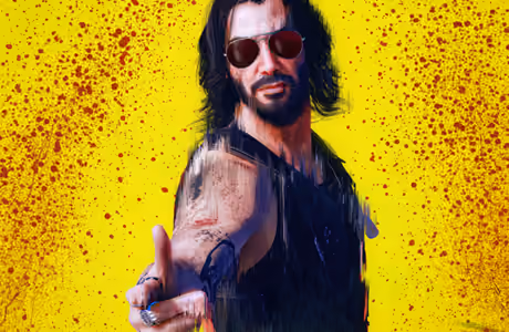 Обои краска для Samsung Galaxy Tab (1920x1920): Джонни Сильверхенд, Cyberpunk 2077, мужчина, татуировки