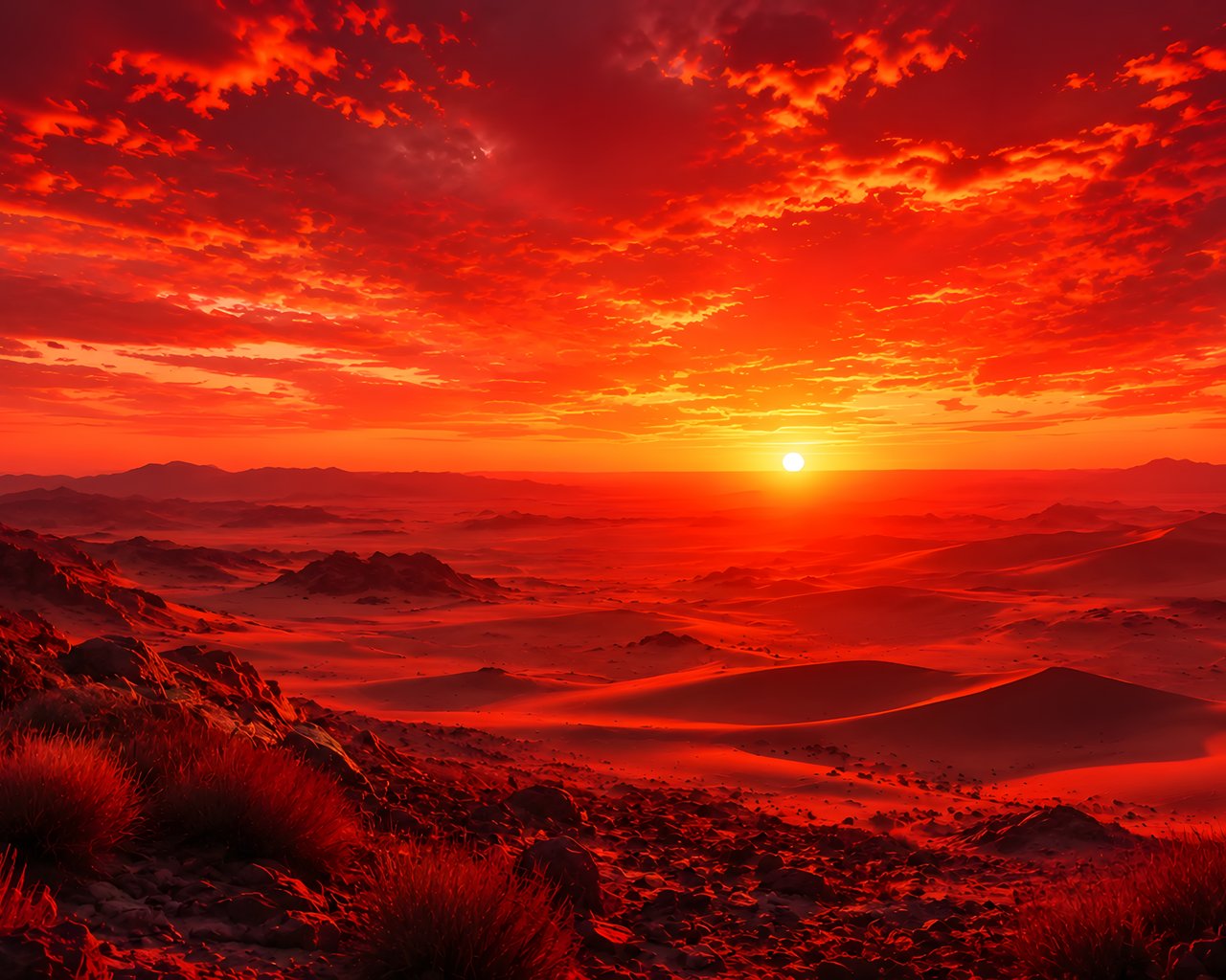 Bright red sunset - SXGA wallpapers in 1280x1024 resolution