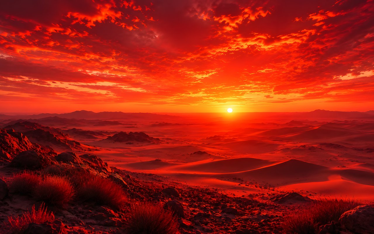 Bright red sunset - WXGA_1280 wallpapers in 1280x800 resolution