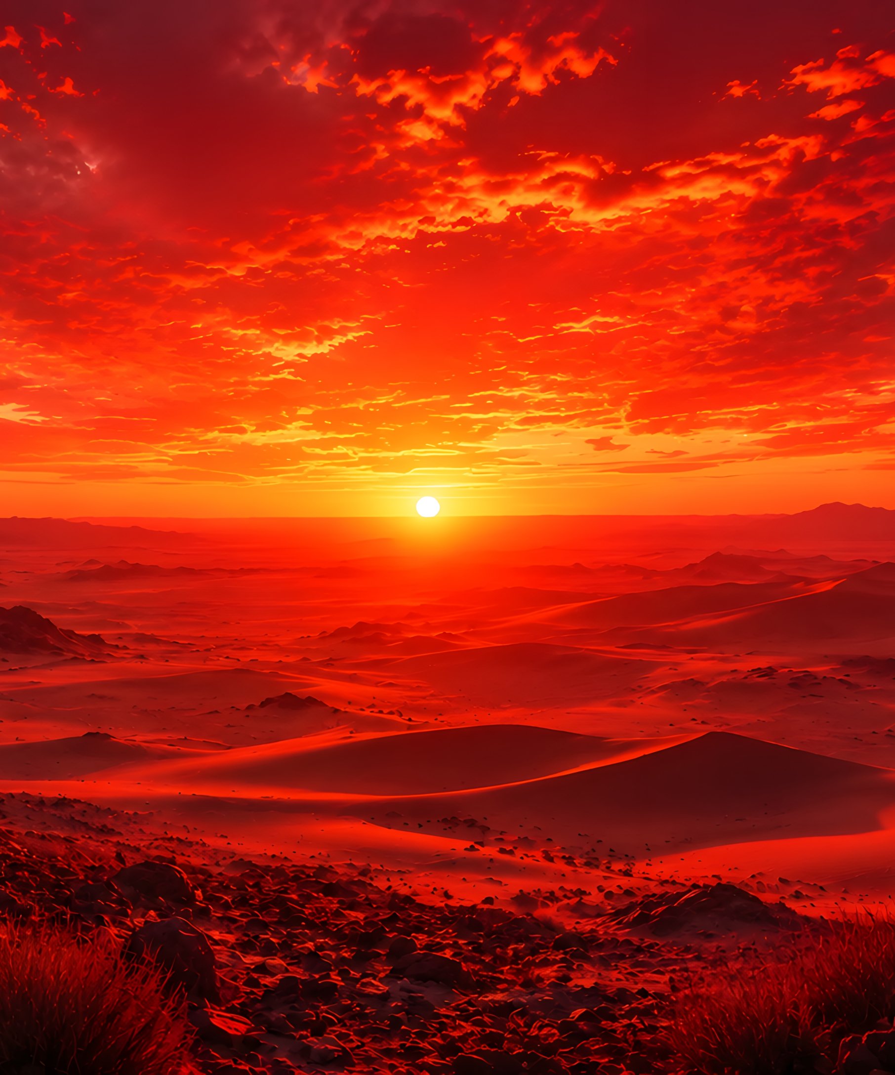 Bright red sunset - Wallpapers for Samsung Galaxy Z Fold4/Z Fold5/Z Fold6 in 1812x2176 resolution