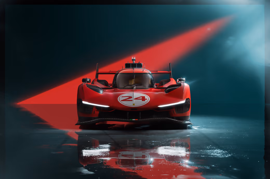 Ferrari 499P Modificata вид спереди — обои на рабочий стол и телефон