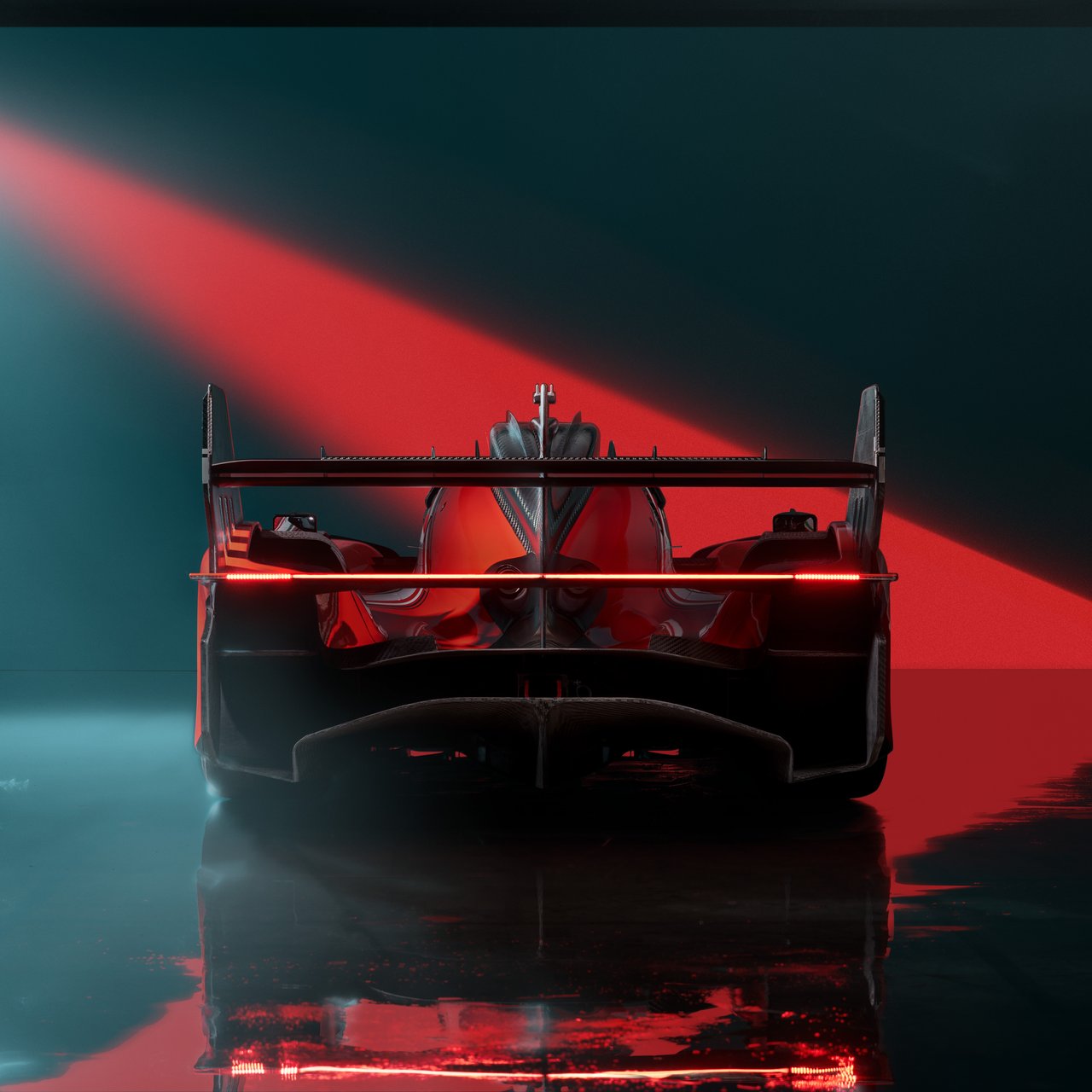 Ferrari 499P Modificata rear view - Wallpapers for Lenovo, Huawei in 1280x1280 resolution