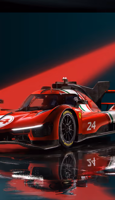 Обои машины: Ferrari 499P Modificata, гиперкар, гоночный автомобиль, отражение