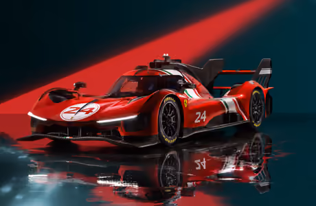 Обои машины: Ferrari 499P Modificata, гиперкар, гоночный автомобиль, отражение
