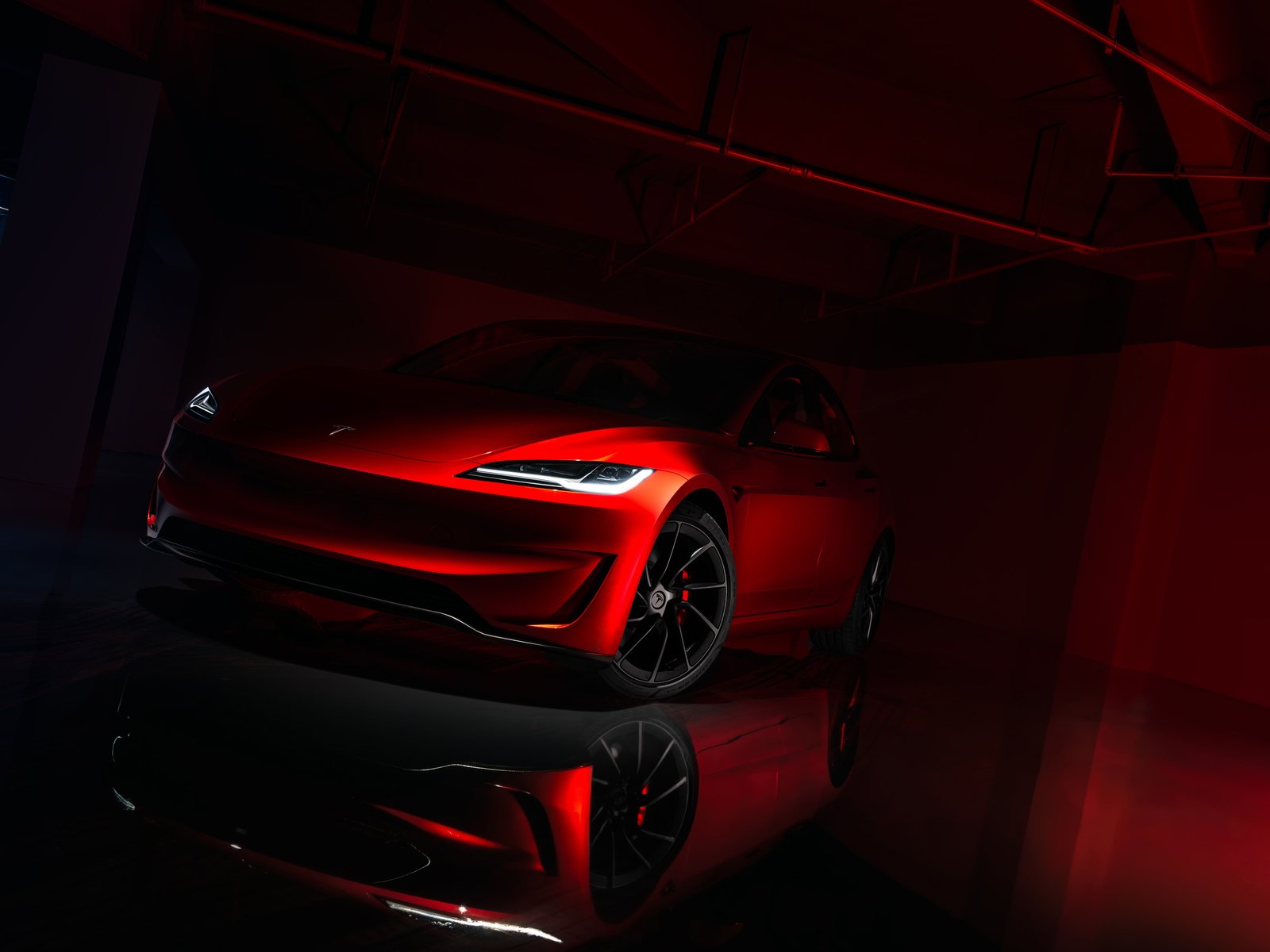Tesla Model 3 Performance in Dark Studio - UXGA wallpapers in 1600x1200 resolution