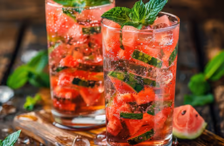 Food wallpapers: cocktail, watermelon, mint, ice