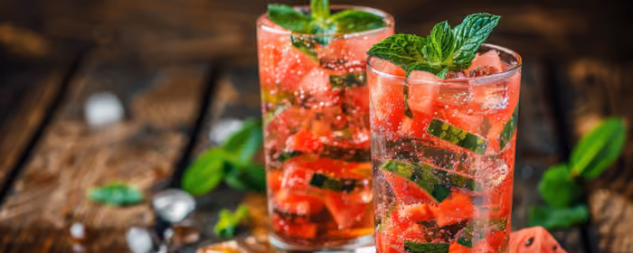 Food wallpapers: cocktail, watermelon, mint, ice
