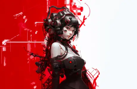 WSXGA+ wallpapers (1680x1050): anime Girl, cybernetics, cyberpunk, brunette