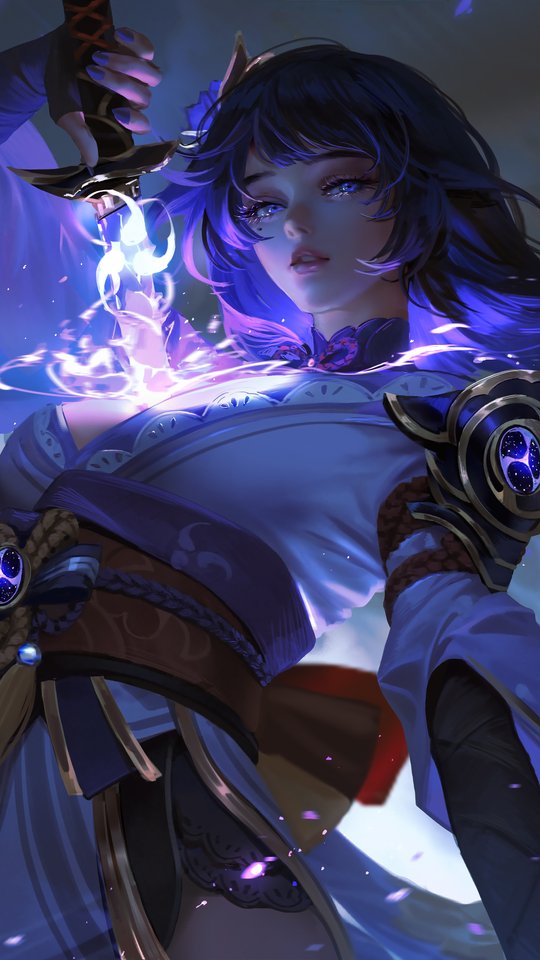 Raiden Shogun with Storm Magic - Wallpapers for Samsung, HTC, Sony in 540x960 resolution