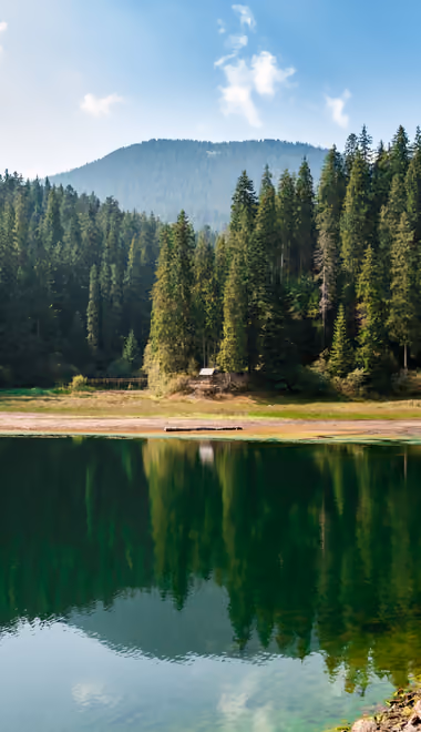 Nature wallpapers: lake, forest, mountains, sky