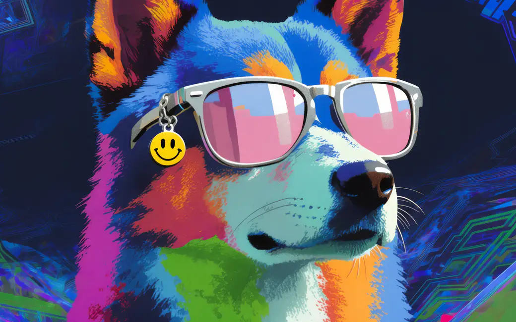 Dog in Fashionable Sunglasses — desktop and phone wallpaper, free download