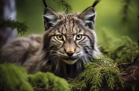 Animals wallpapers: lynx, forest, branch, trees