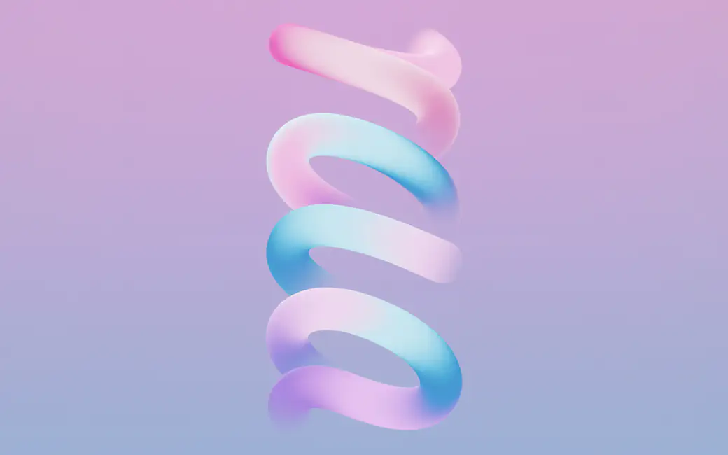 Minimalistic ribbon in pastel colors — desktop and phone wallpaper, free download