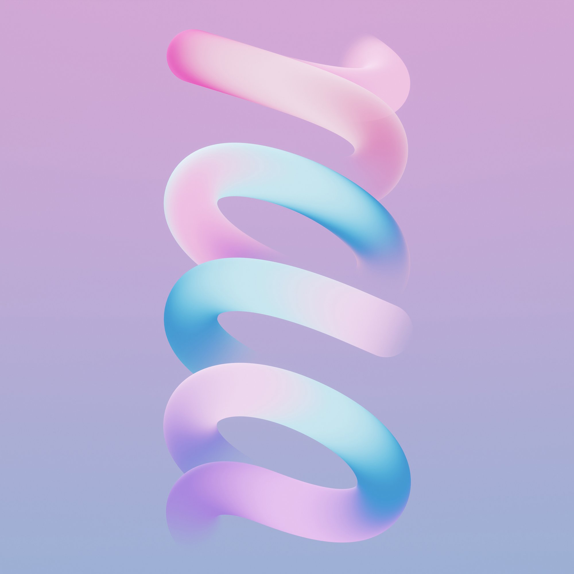 Minimalistic ribbon in pastel colors - Wallpapers for Samsung/Xiaomi in 2000x2000 resolution