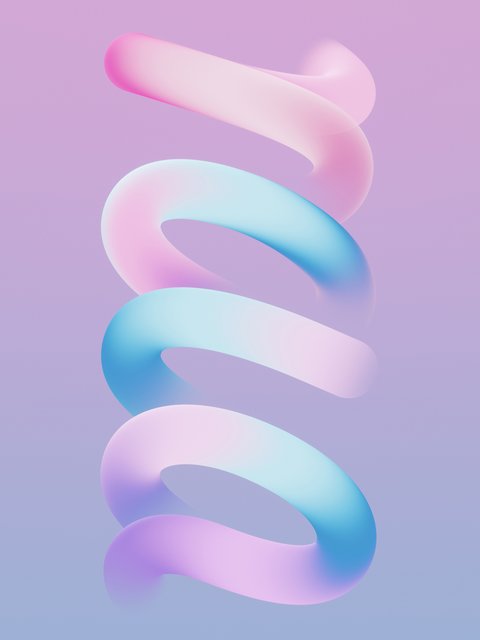 Minimalistic ribbon in pastel colors - Wallpapers for HTC/BlackBerry in 480x640 resolution