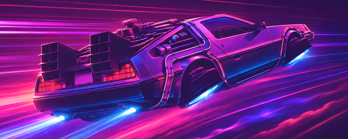 UltraWide 21:9 wallpapers (2560x1080): DeLorean DMC-12, Back to the Future, neon, light trails