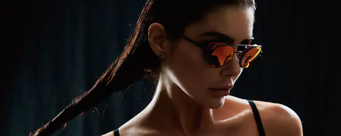 UltraWide 32:9 close-up wallpapers (3840x1080): woman, makeup, brunette, sunglasses