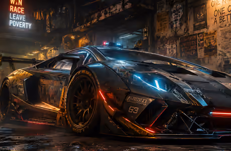 Microsoft Surface 12.4″ Workshop wallpapers (1536x1024): Lamborghini Huracán, workshop, racecar, neon