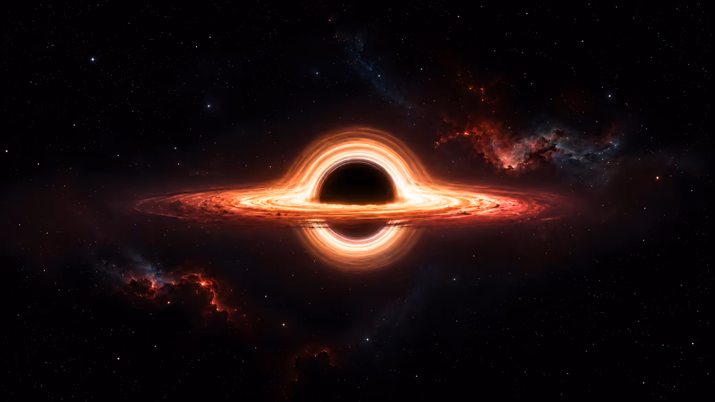 Black Hole with Bright Accretion Disk — desktop and phone wallpaper, free download