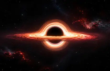 Обои космос на рабочий стол: черная дыра, аккреционный диск, галактика, горизонт событий