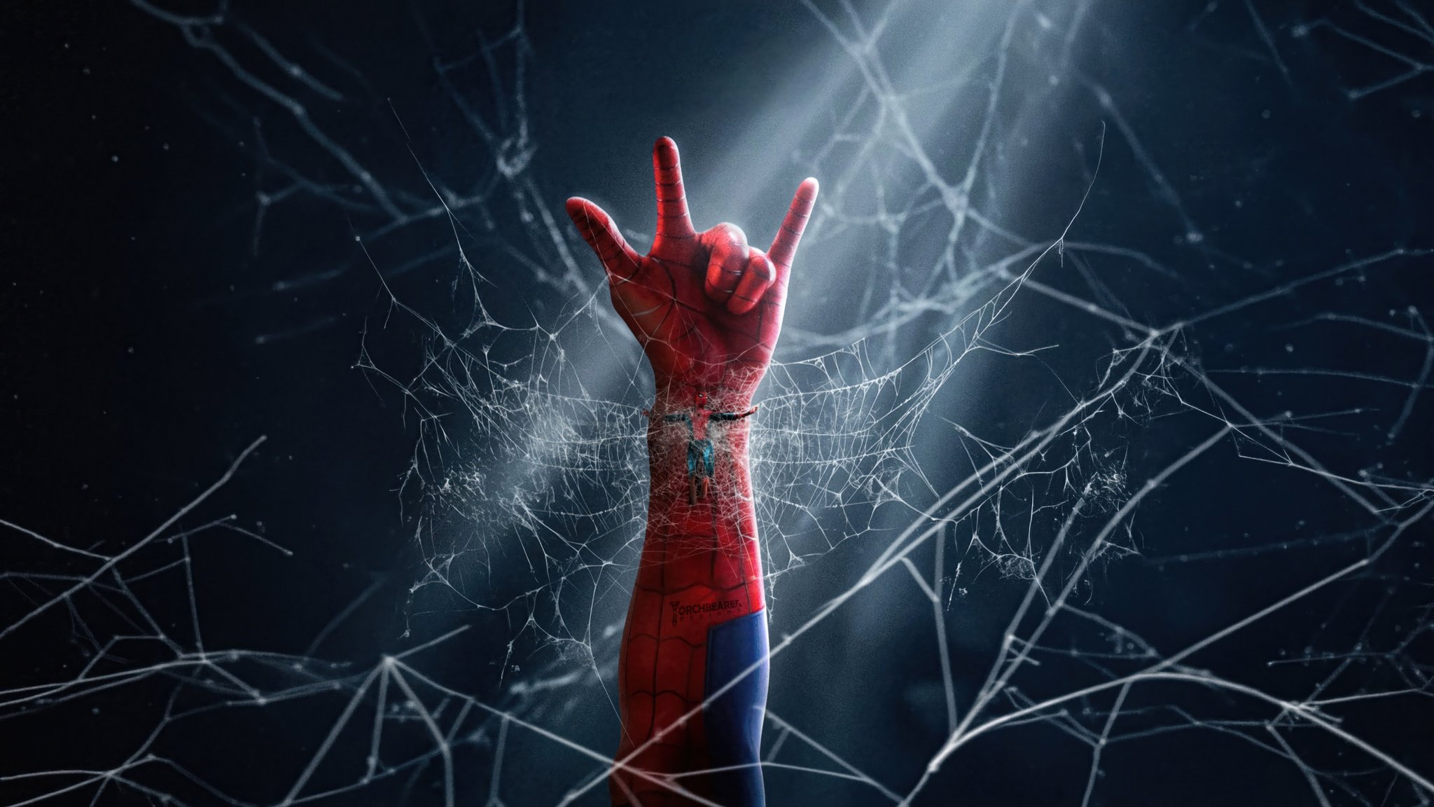 Spider-Man Hand with Cobweb - QWXGA wallpapers in 2048x1152 resolution