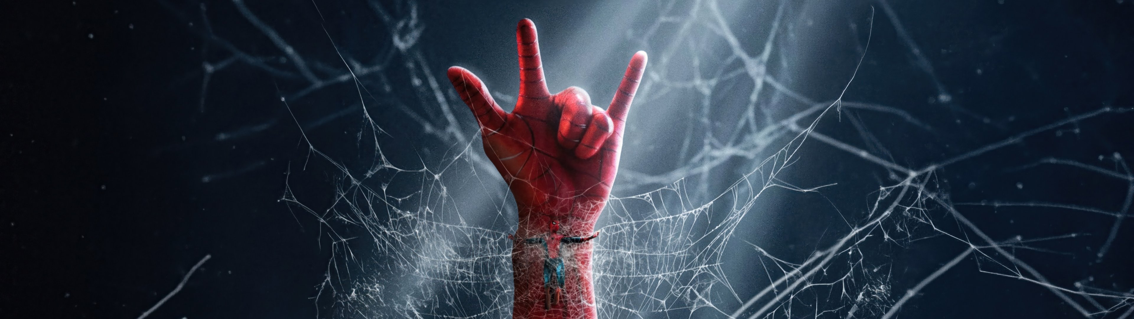 Spider-Man Hand with Cobweb - UltraWide 32:9 wallpapers in 3840x1080 resolution