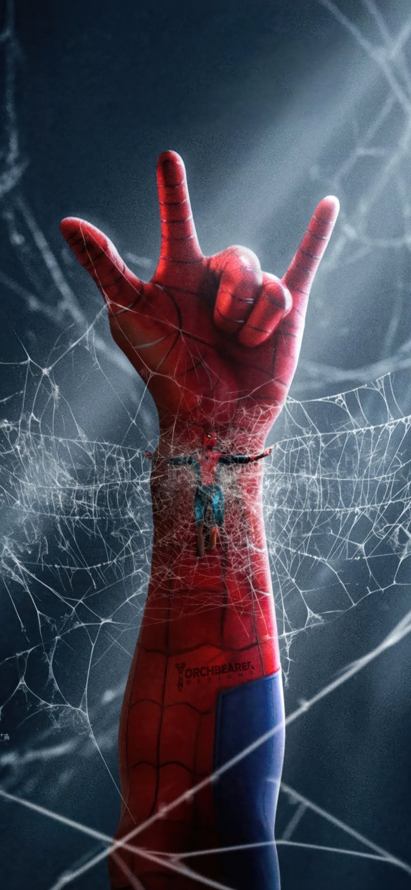 Spider-Man Hand with Cobweb - Wallpapers for iPhone 11/XR in 828x1792 resolution