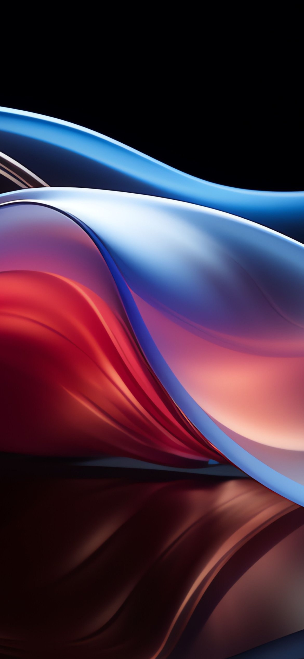 Translucent abstract waves - Wallpapers for iPhone 12 Pro/13 Pro/14 in 1170x2532 resolution