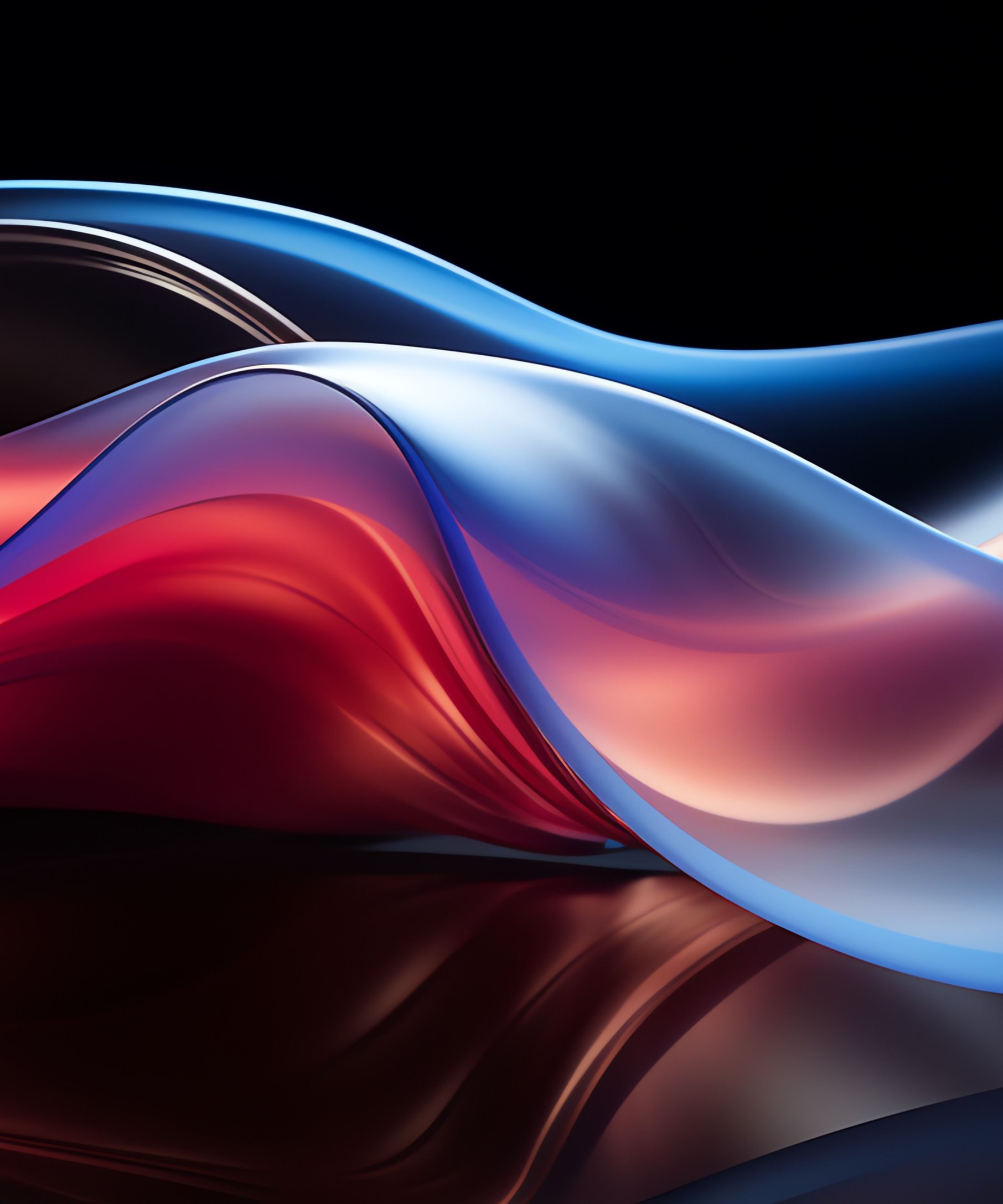 Translucent abstract waves - Wallpapers for Samsung Galaxy Z Fold4/Z Fold5/Z Fold6 in 1812x2176 resolution