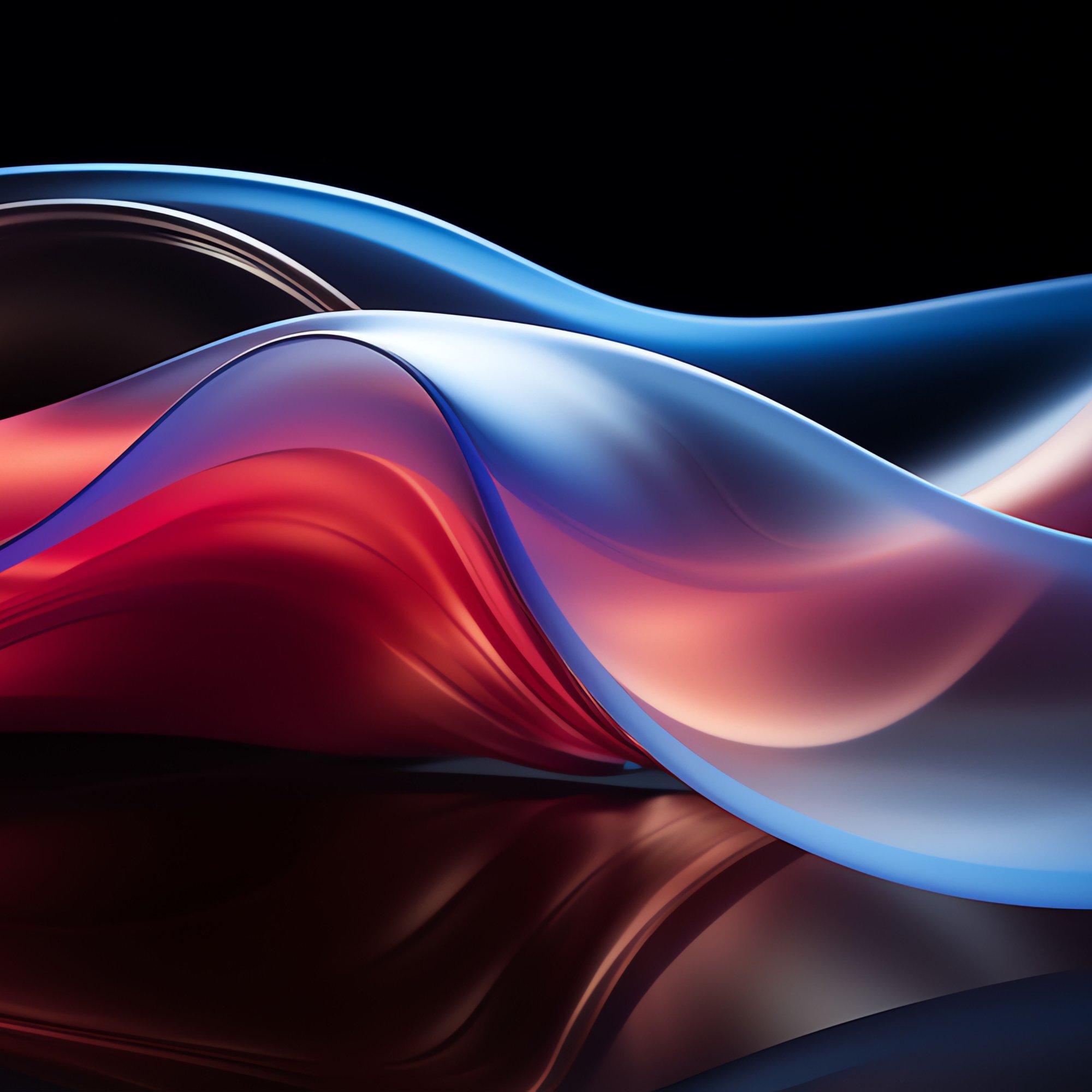 Translucent abstract waves - Wallpapers for Samsung/Xiaomi in 2000x2000 resolution