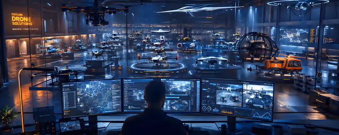 UltraWide 32:9 обои технологии (3840x1080): дрон, квадрокоптер, экран, будущее