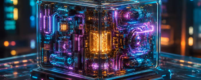 UltraWide 32:9 обои технологии (3840x1080): компьютер, киберпанк, неон, будущее