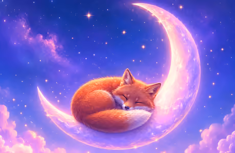 Fox Wallpapers for iPad mini 8.3″ (2266x2266): fox, Moon, night, sky