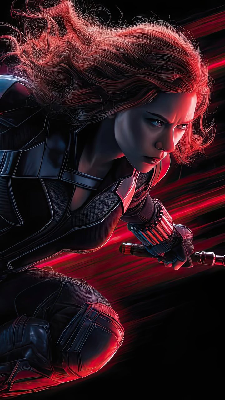 Black Widow in Combat Pose - Wallpapers for Samsung/LG in 720x1280 resolution