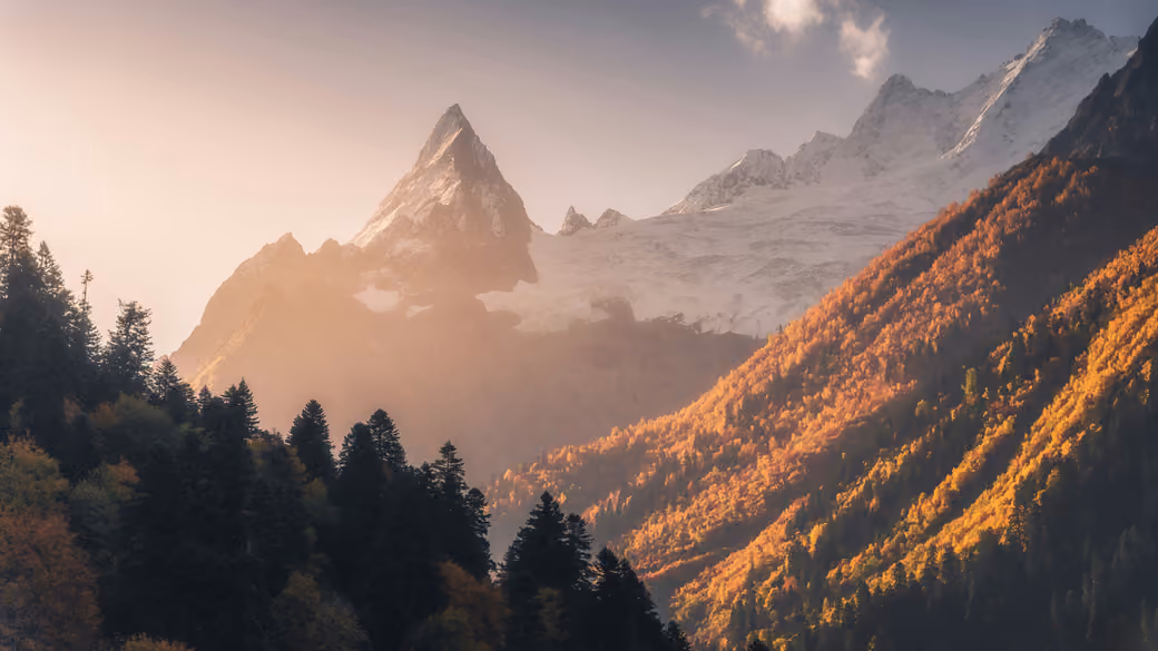 Caucasus Mountains in Autumn — desktop and phone wallpaper, free download