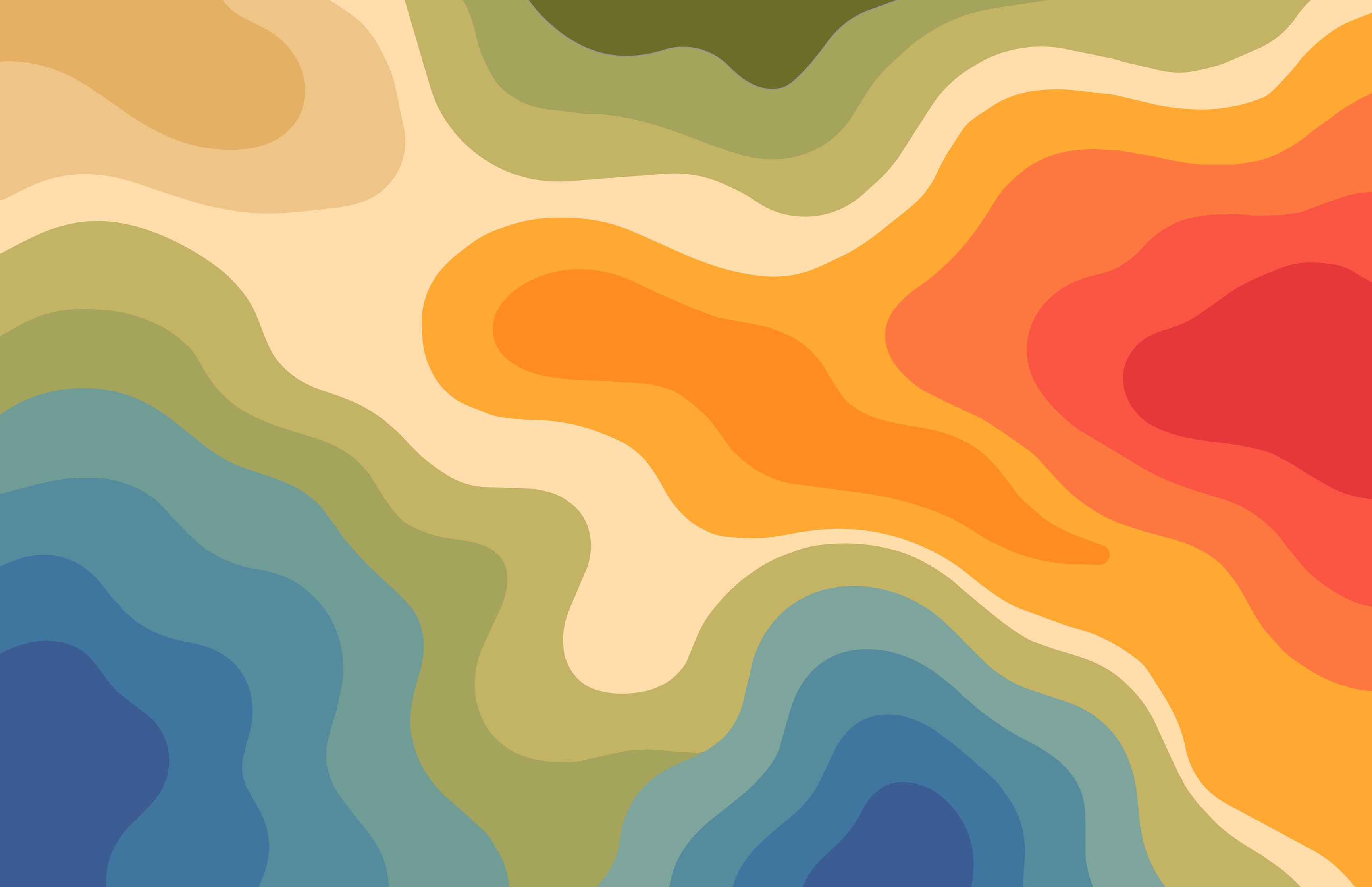 Waves and Contour Layers Pattern - Wallpapers for Apple MacBook 16.2″ in 3456x2234 resolution