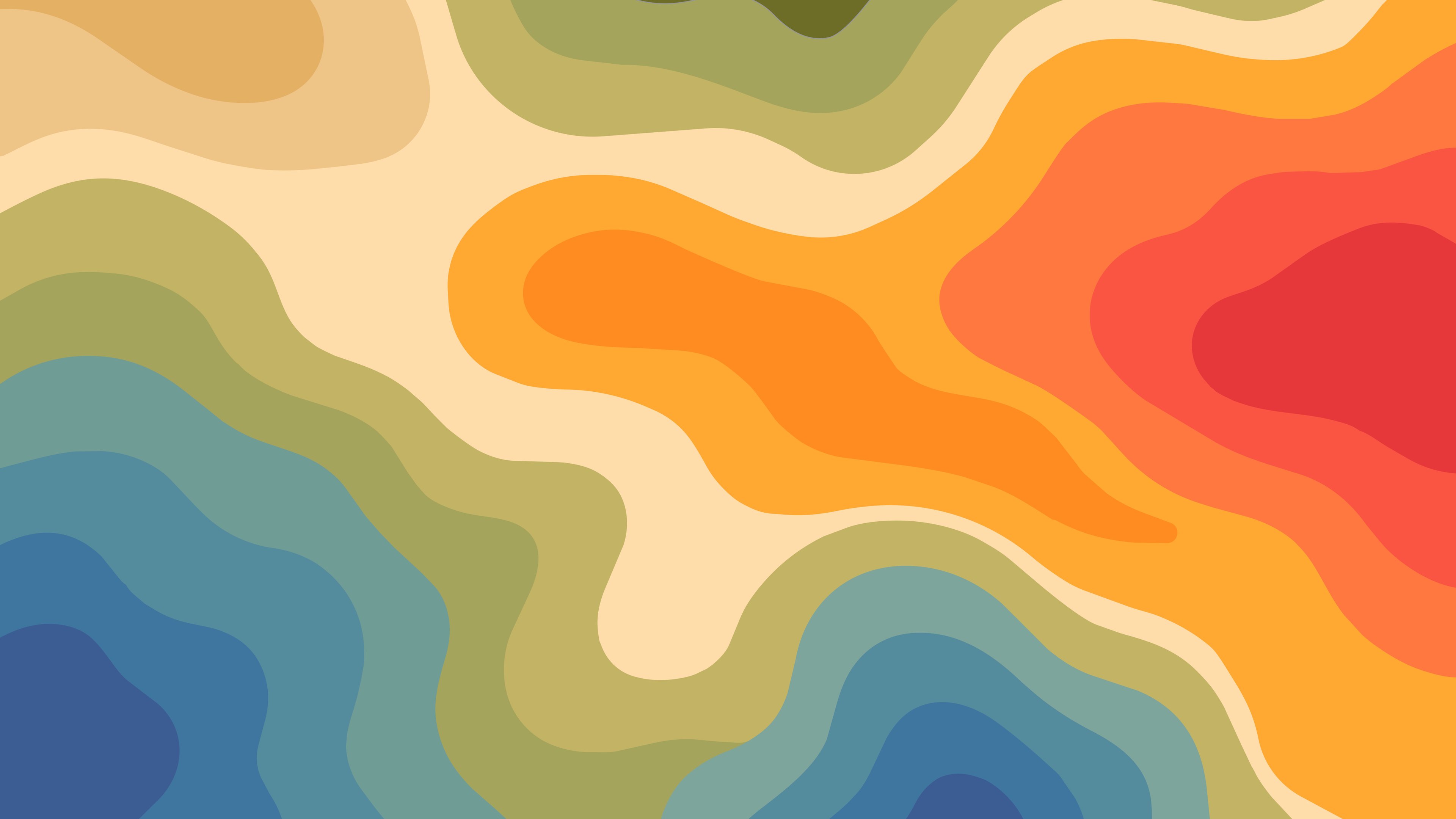 Waves and Contour Layers Pattern - 4K PC Wallpapers in 3840x2160 resolution