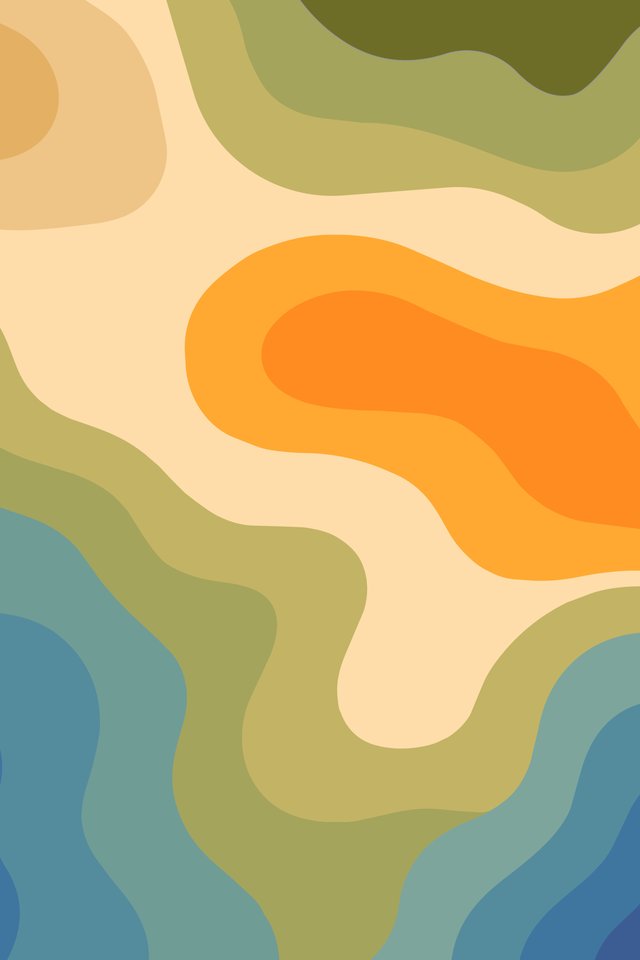 Waves and Contour Layers Pattern - Wallpapers for iPhone 4/4S in 640x960 resolution