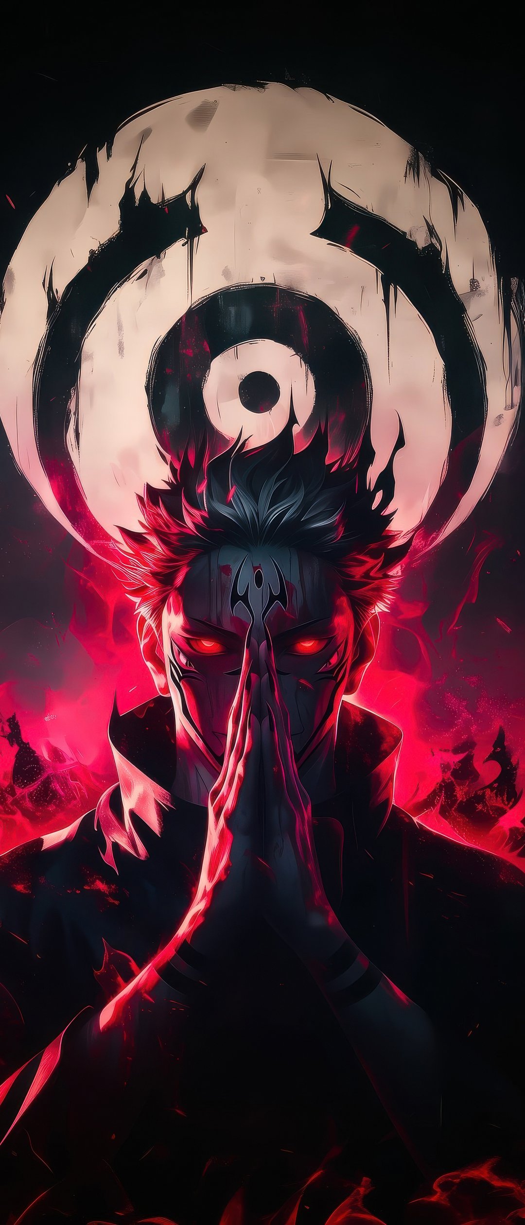 Gojo with a red aura - Wallpapers for Samsung Galaxy Z Flip7, Sony Xperia 5 II/5 III/5 V/10 IV/10 V, Xiaomi Mix Fold 3 in 1080x2520 resolution