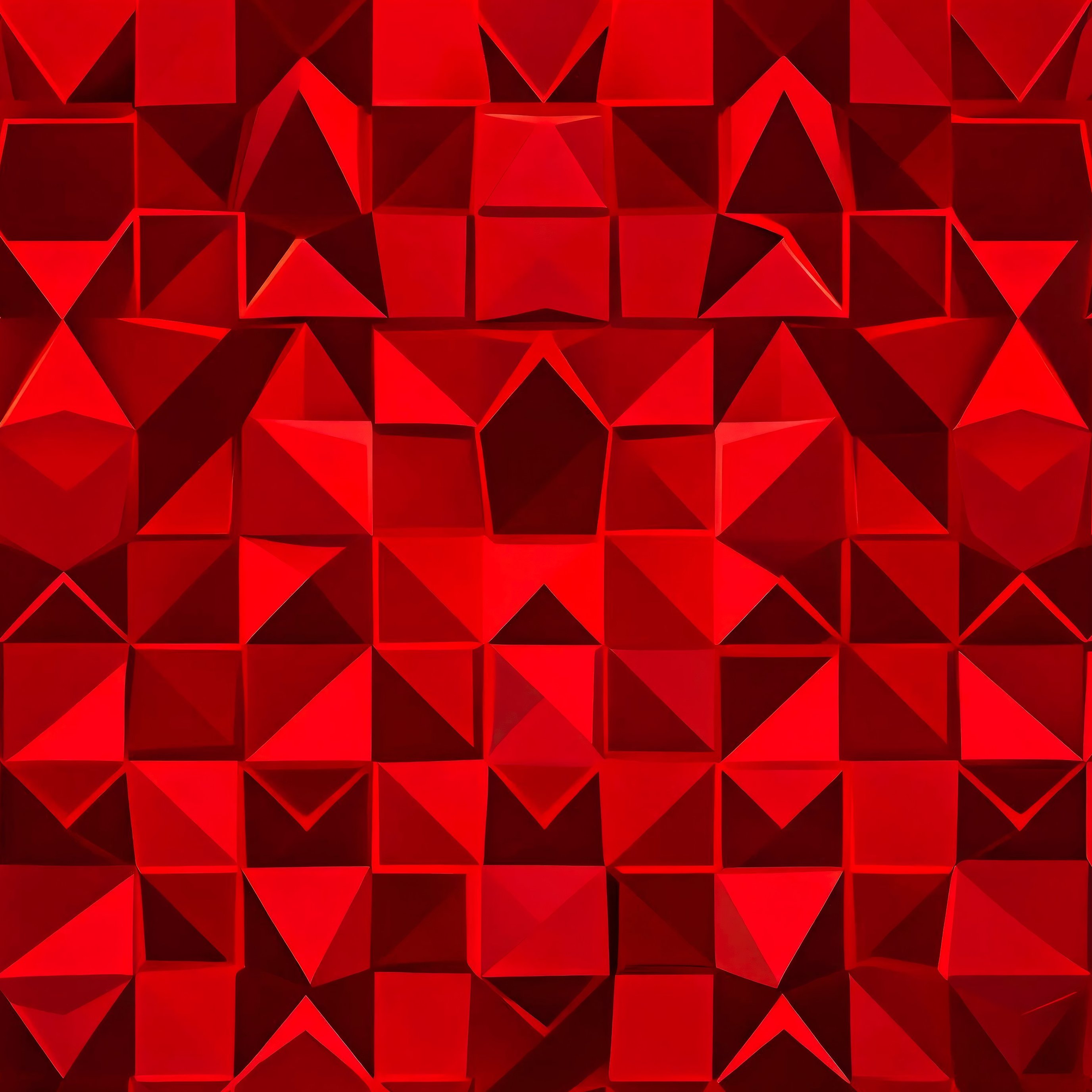 Red Mosaic with Triangular Geometry - Wallpapers for iPad Pro 13″ in 2752x2752 resolution
