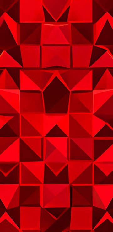 Red Mosaic with Triangular Geometry - Wallpapers for Samsung in 360x740 resolution