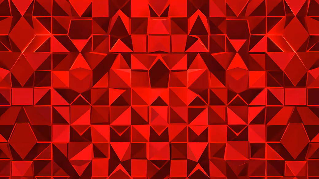 Red Mosaic with Triangular Geometry — desktop and phone wallpaper, free download