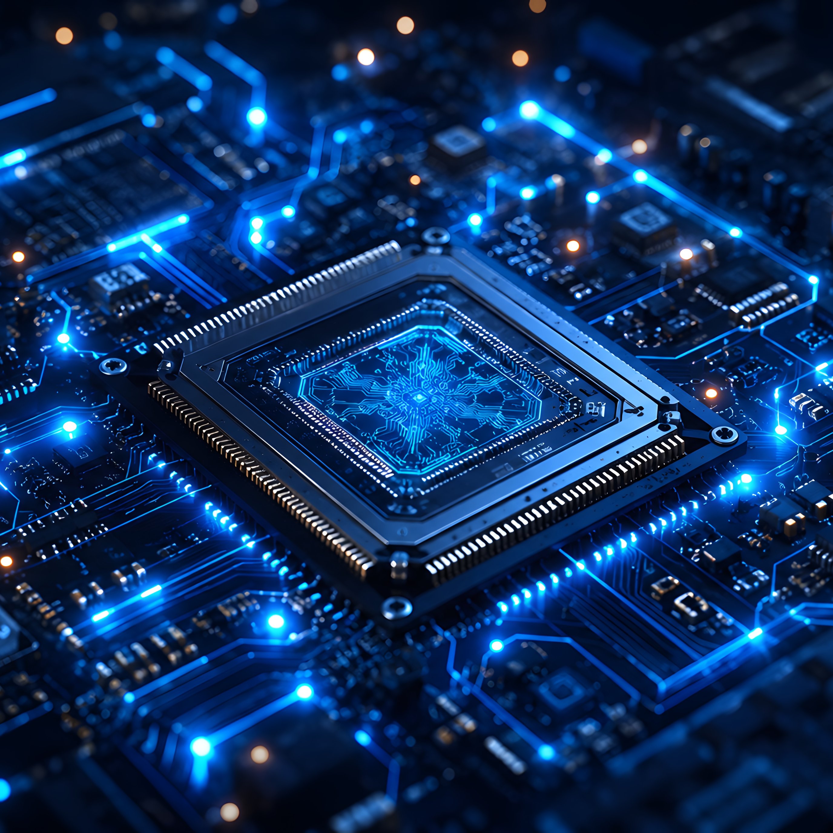 Neural Processor Microcircuit Scene - Wallpapers for iPad Pro 13″ in 2752x2752 resolution