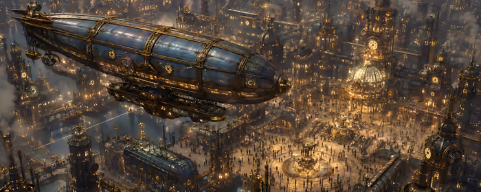 5K2K UltraWide 21:9 Fantasy wallpapers (5120x2160): steampunk, airship, square, building
